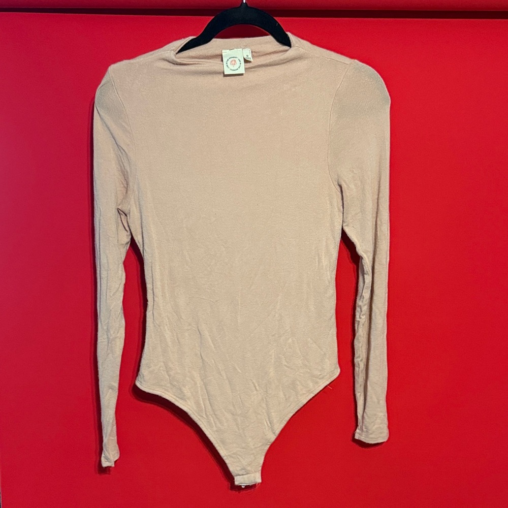 Long Sleeve Cream Bodysuit for Women
